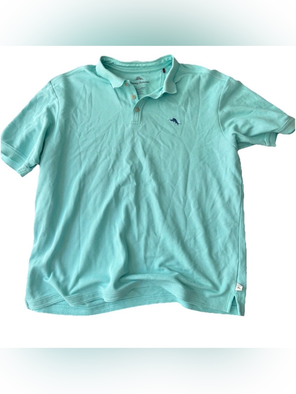 Tommy Bahama Supima Polo Shirt Mens 2XL Blue Short Sleeve